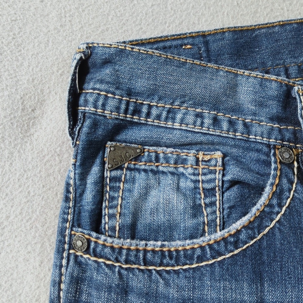Silver Jeans Zac Flap Straight Mens 31x32 Blue Relaxed Fit Contrast Stitch Denim - Picture 7 of 12